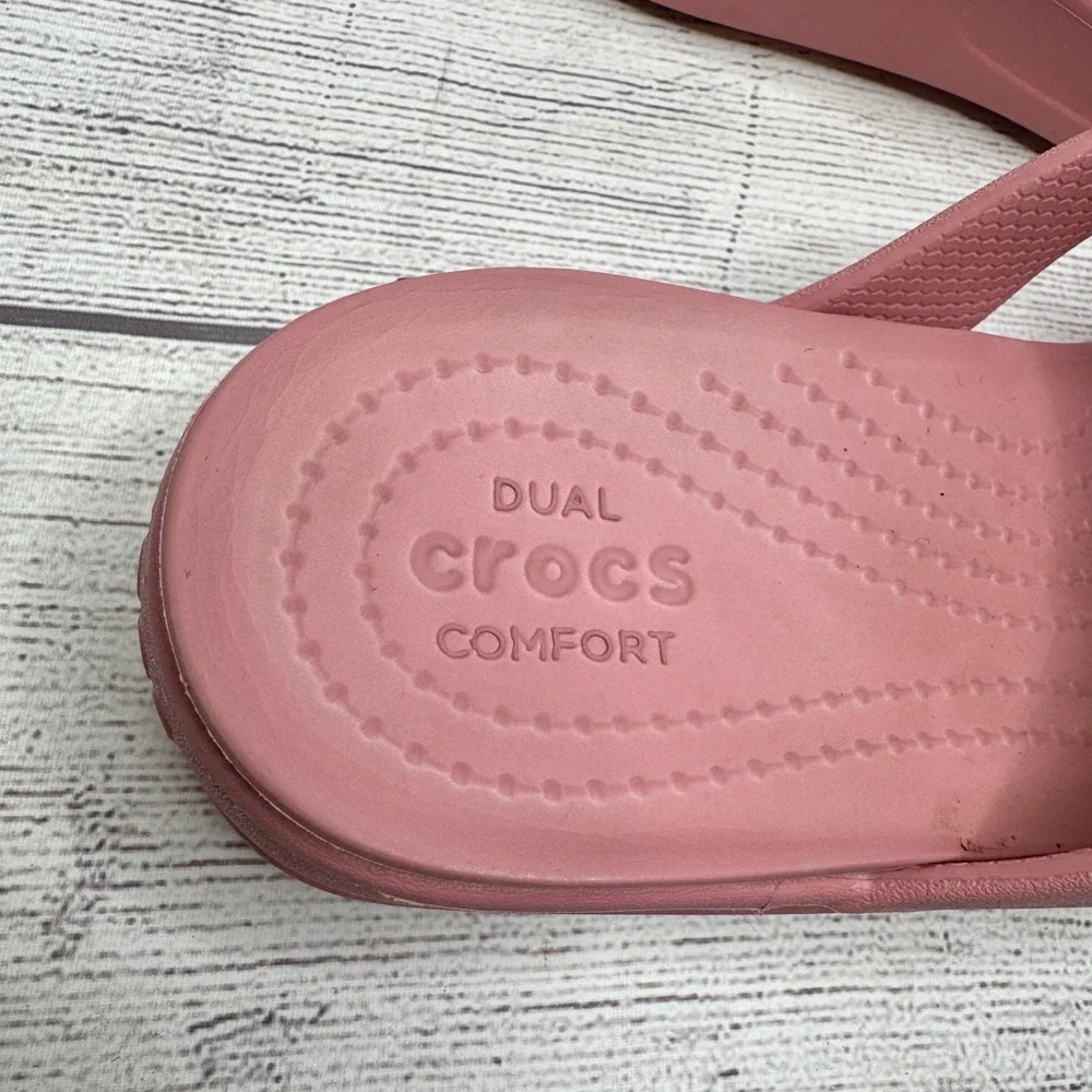 Crocs Women's Pink Slide Sandals - Picture 4 of 5
